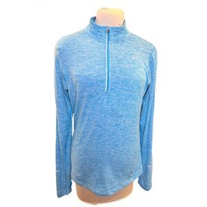 Nike Running Dri-Fit Women's Heather Blue 1/4 Zip Pullover Large Athleisure